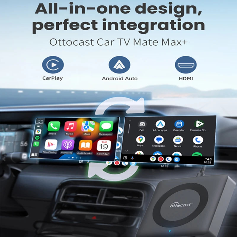 Car TV Mate Wired to Wireless CarPlay Adapter Android Auto HDMI Multimedia Video Converter