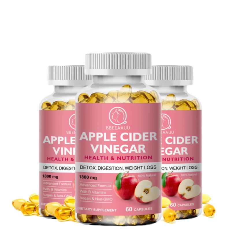 Apple Cider Vinegar Capsules Weight Management Detox Relieve Bloating and Constipation Weight Loss Slimming Products
