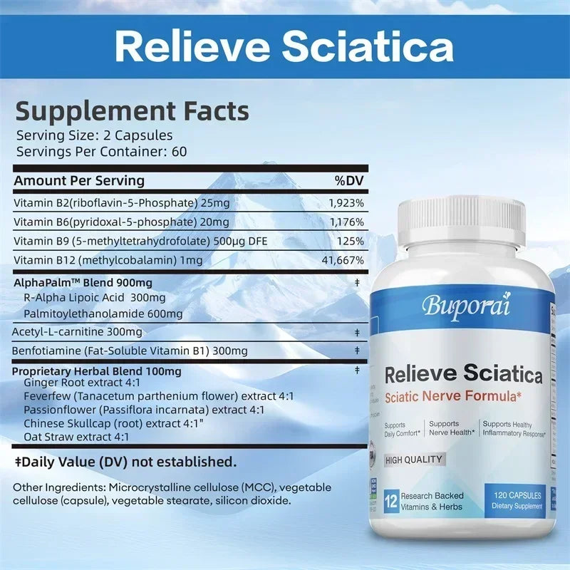 Sciatic Nerve Supplements -  120 Capsules