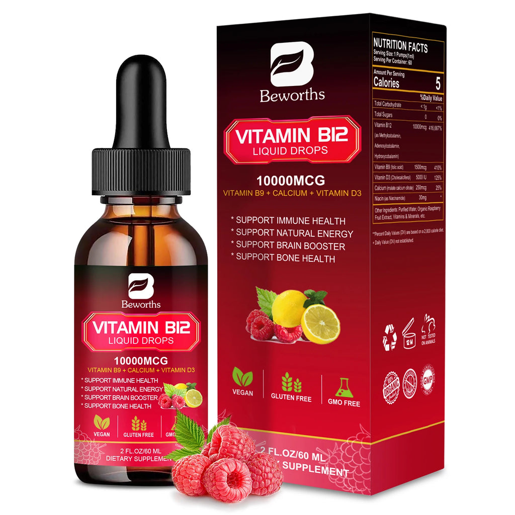 Vitamin B12 Drops Energy Supplements Support Immune Health Protecting Cardiovascular Health Promote Digestion