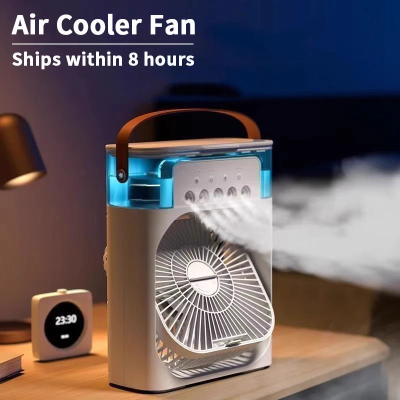 3 In 1 New Fan AIr Conditioner Household Small Air Cooler LED Night Light Portable Humidifier Air