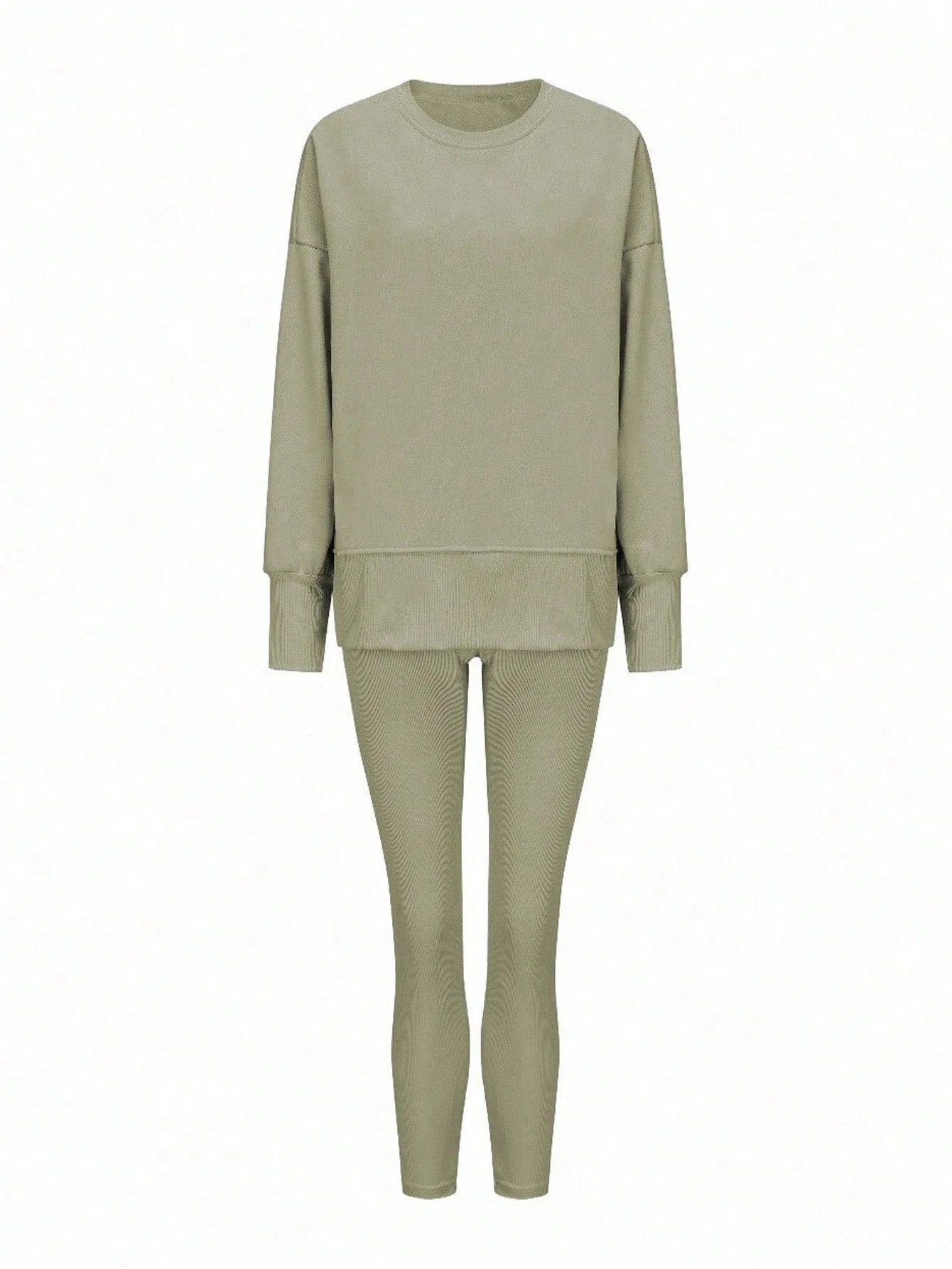 Women 2 Piece Set Casual Loose Sweatshirt And Skinny Pants Fall Outfit