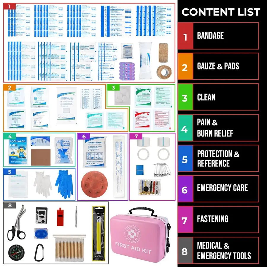 First Aid Kit 410 Piece Emergency Kit with Hard Shell