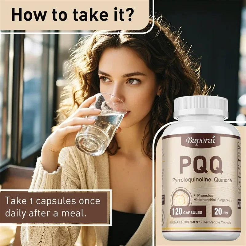 PQQ - Mitochondrial Support, Improve Sleep, Heart Health, Cognitive Function - 120 Capsules