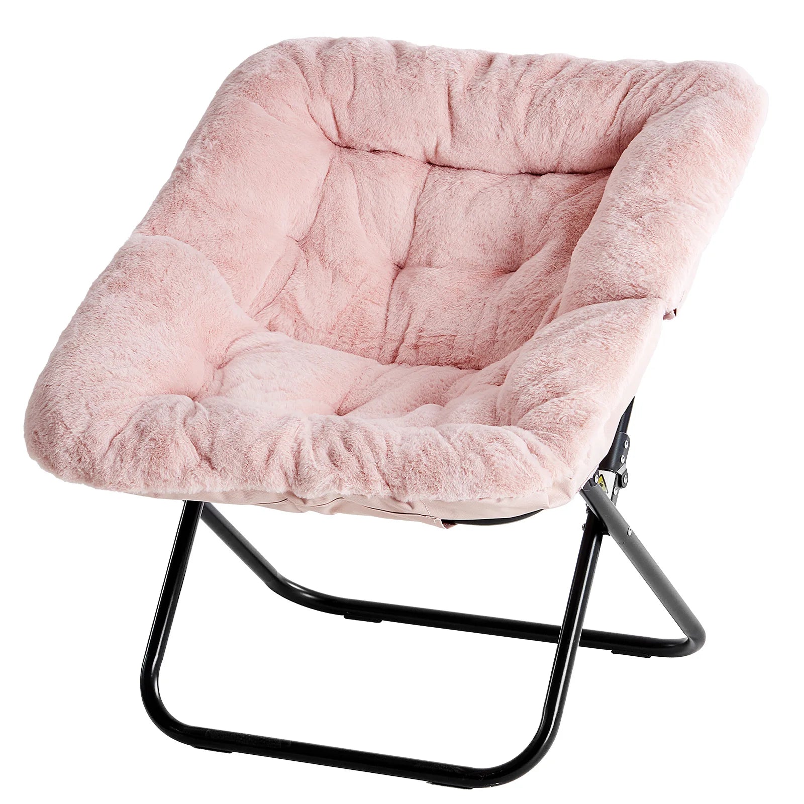 Cozy Saucer Chairs Soft Faux Fur Large Size Folding Lounge Living Room Padded Seat