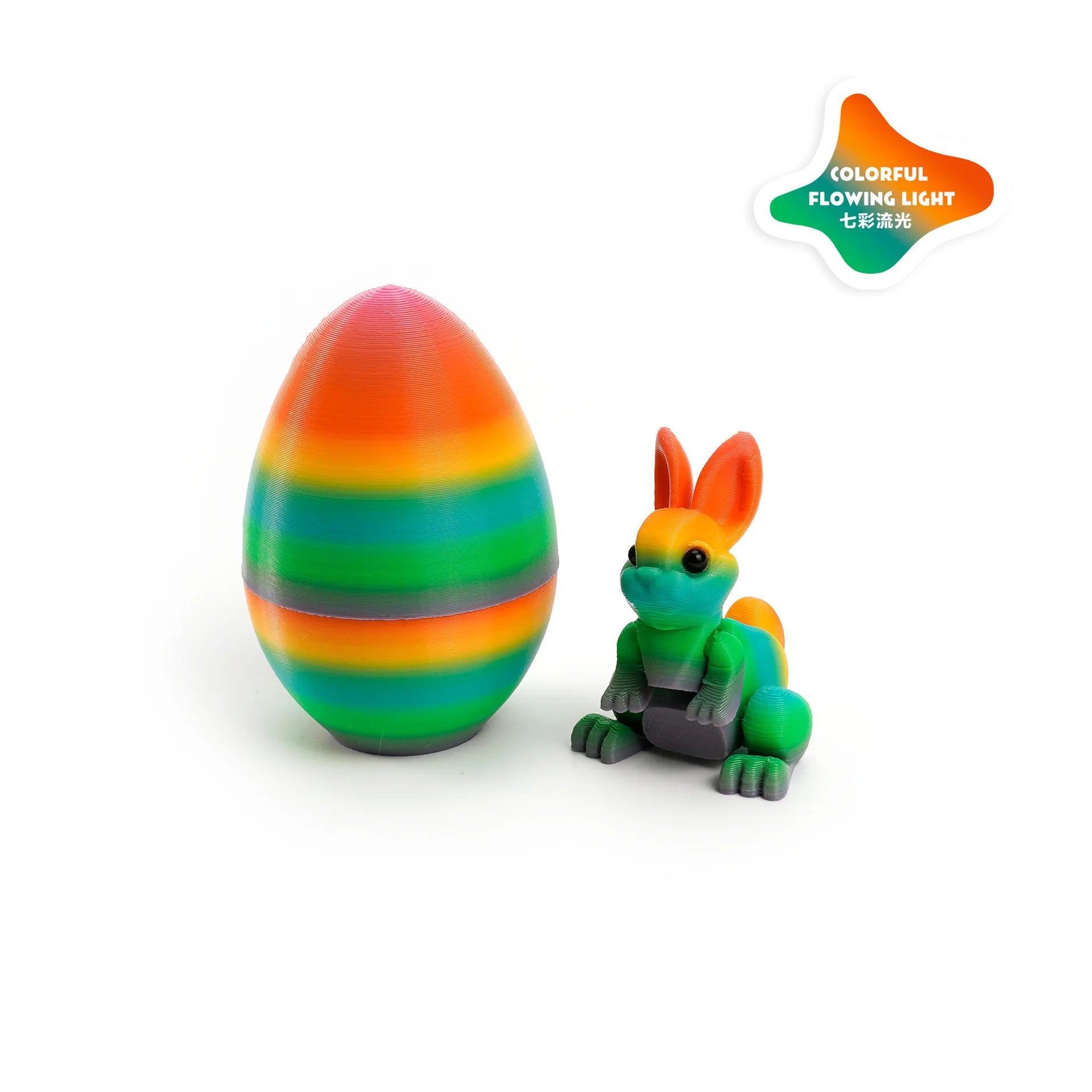 3D Printed Rabbit Eggs Ornament Animal Model Easter Rabbit Home Desktop Ornament Happy Easter Gift for Kids