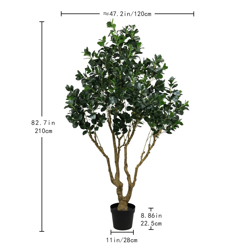7.2FT  Artificial Silk Tree Large Faux Greenery Plant with Lifelike Leaves