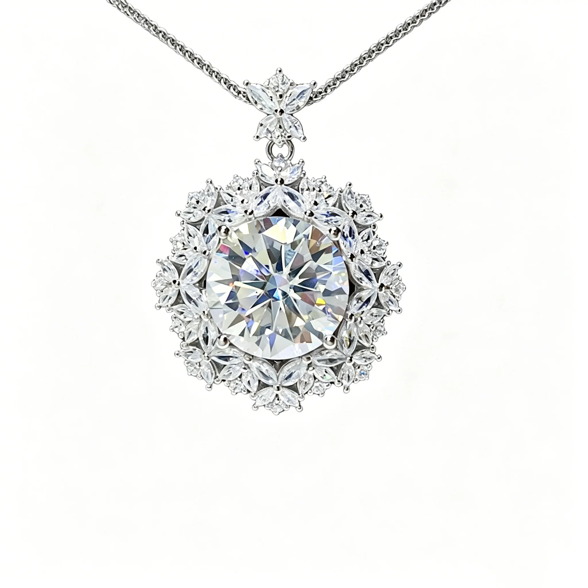 10 carat moissanite snowflake pendant luxury luxury necklace D color eight heart eight cut