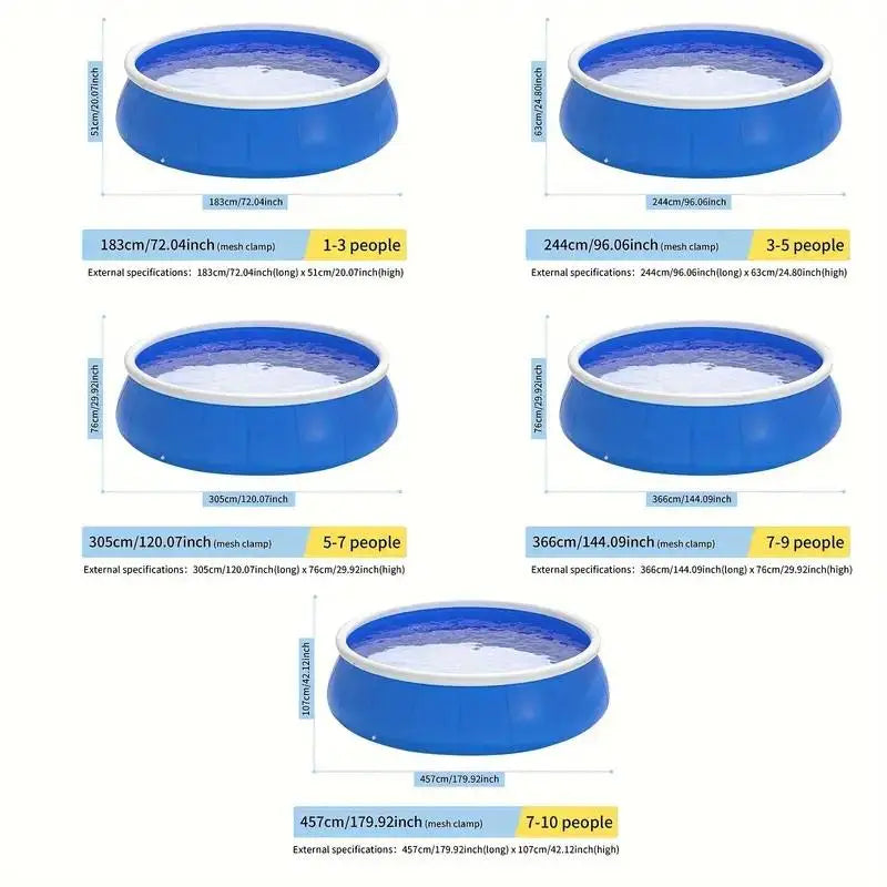 Inflatable Swimming Pool - 366x76 Butterfly Design Coil Mesh Pool for Outdoor Fun and Relaxation