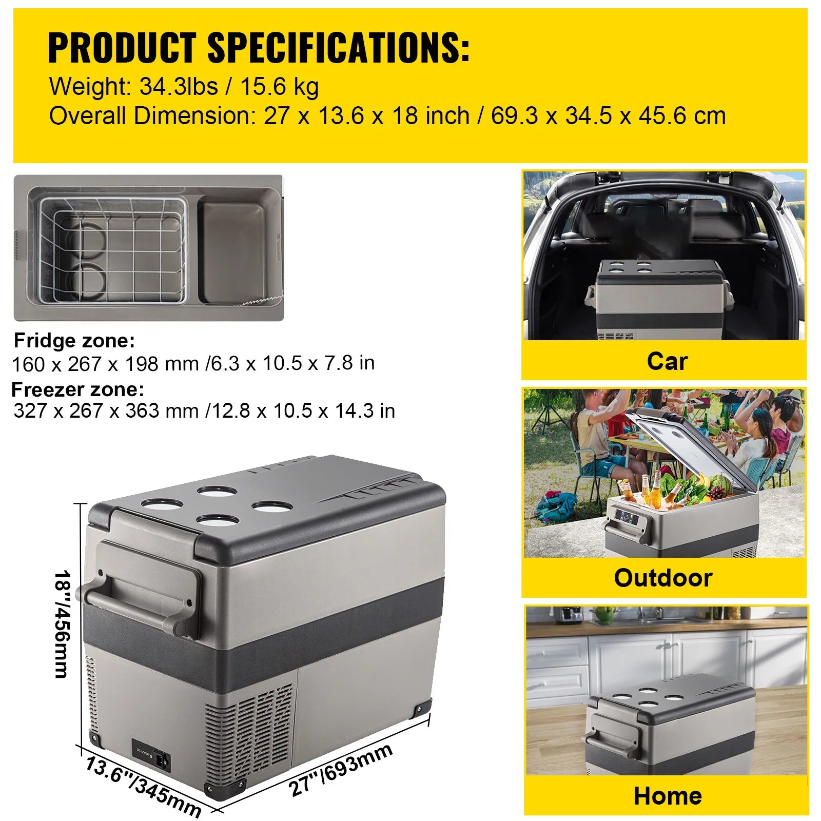 20L 22L 35L 45L 55L Car Refrigerator Mini Fridge Freezer Portable Compressor Cooler DC 110-240V Ice Box for Camping