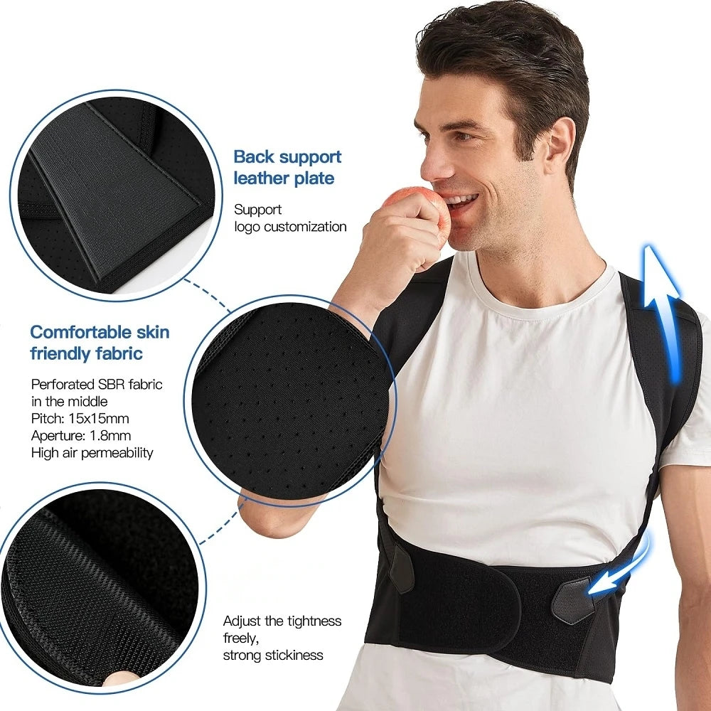 Back Brace Posture Corrector for Women and Men, Shoulder Back Support Upper and Lower Pain Relief