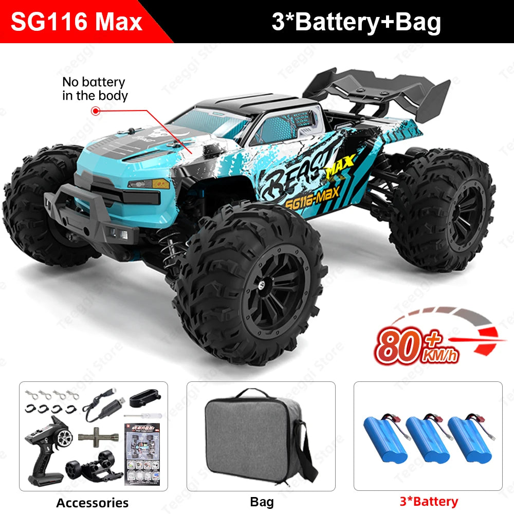 SG116 MAX 1:16 High Speed Drift Racing Car 80KM/H Brushless Motor 4WD SG316 MAX RC Off Road Car Monster Trucks