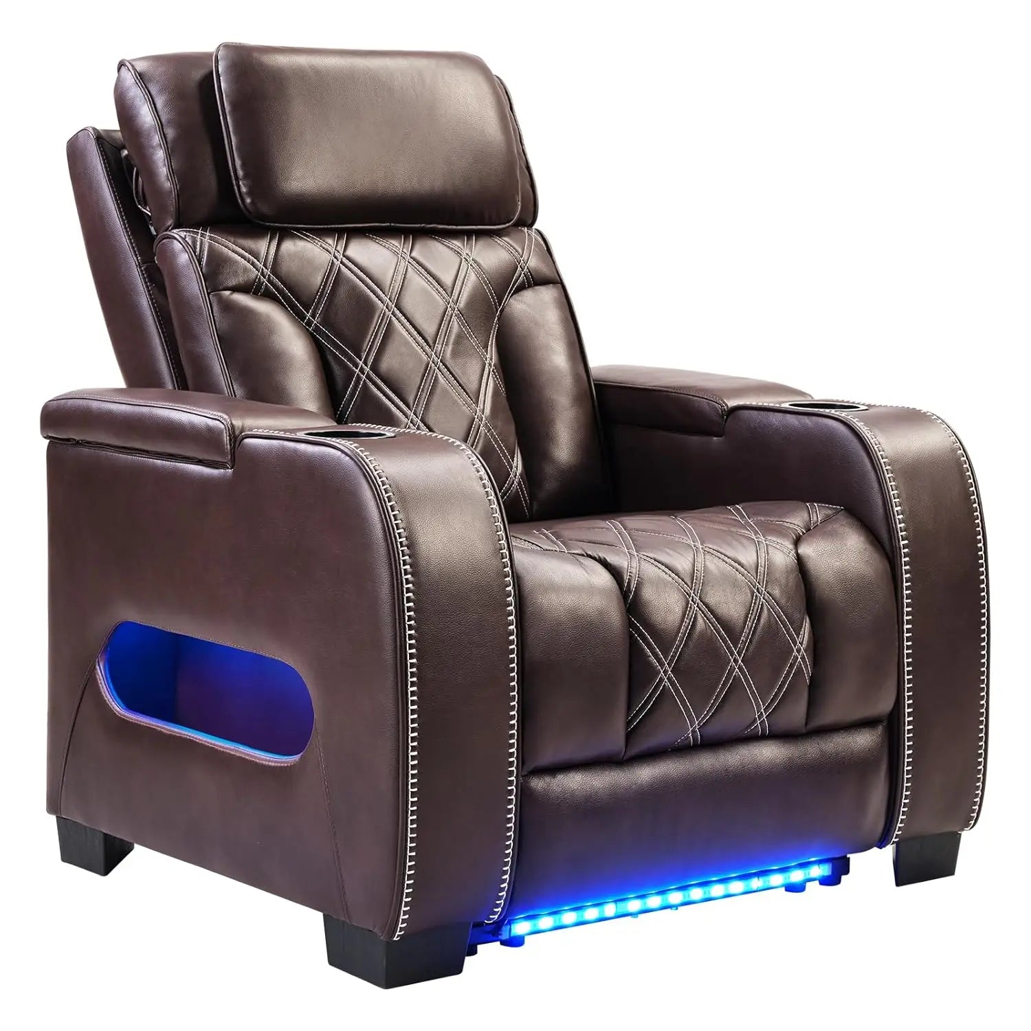 Electric Power Recliner Chair, PU Leather Home Theater Seating with Power Headrest