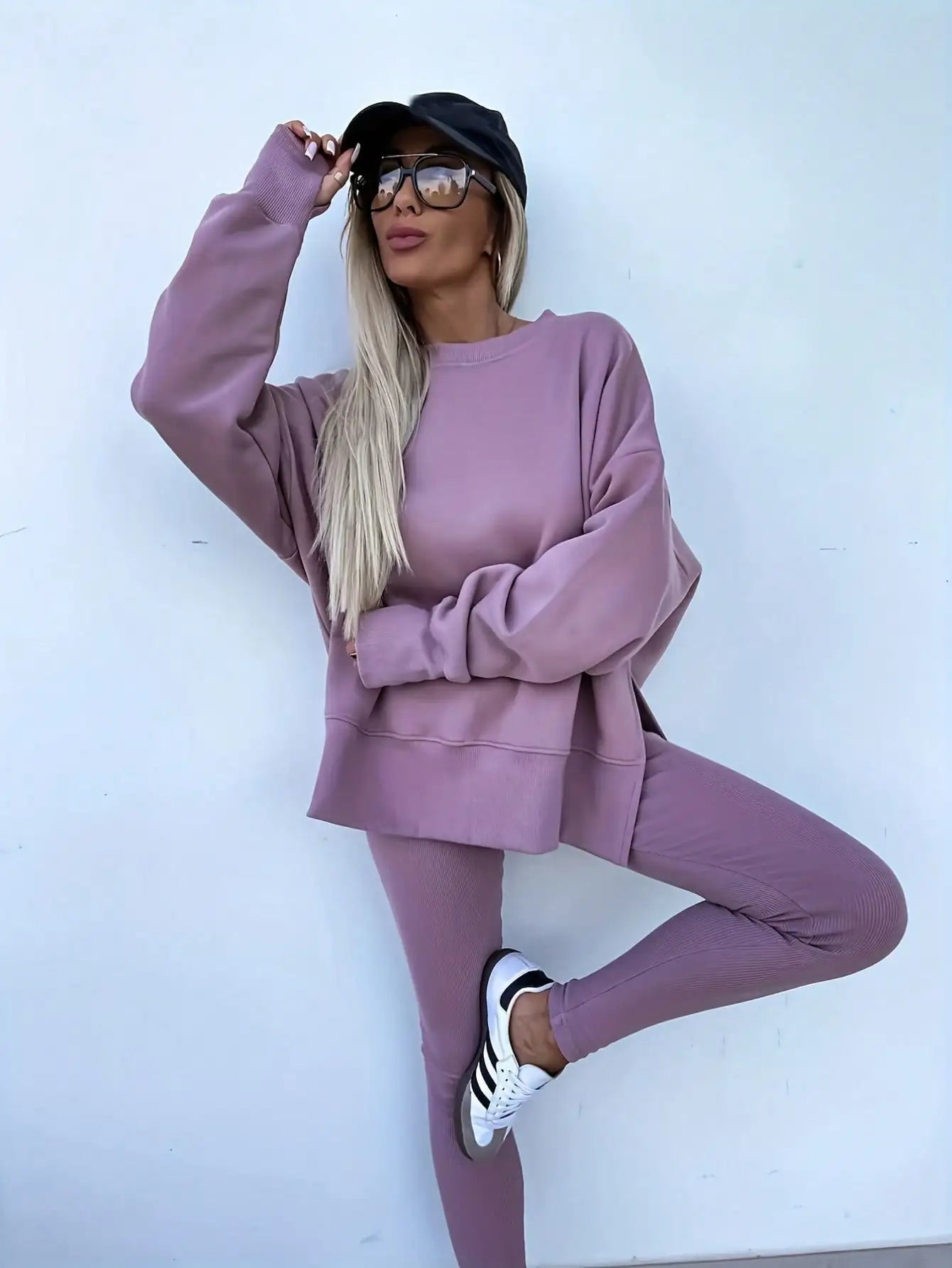 Women 2 Piece Set Casual Loose Sweatshirt And Skinny Pants Fall Outfit