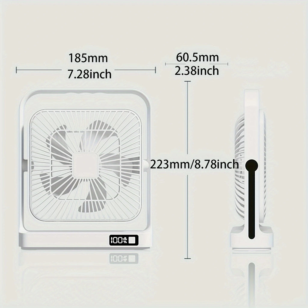 New desktop wall mounted fan, 3600mAh USB ultra long endurance rechargeable battery
