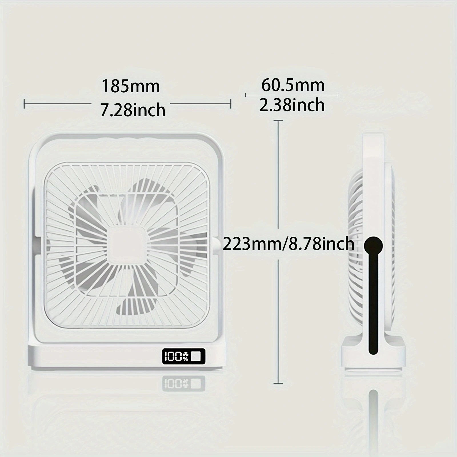 New desktop wall mounted fan, 3600mAh USB ultra long endurance rechargeable battery