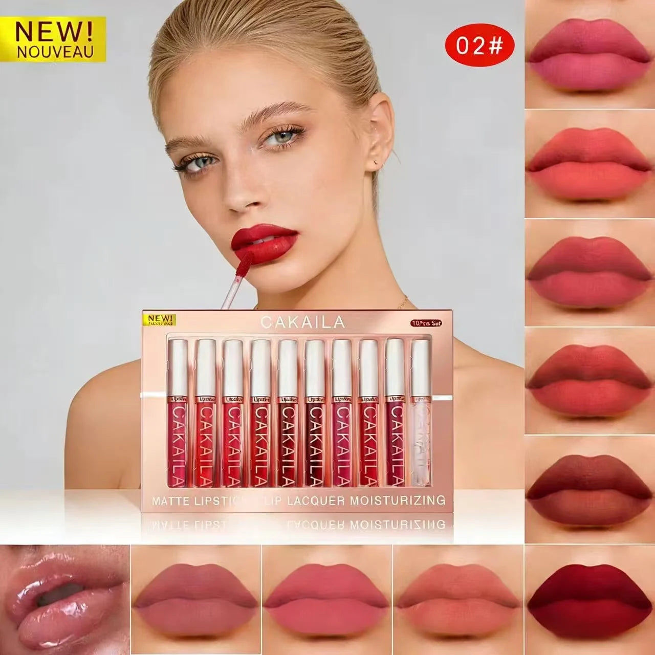 Matte Liquid Lipstick Lip Oil 10pc/set, Waterproof Velvet Lip Gloss Long Lasting