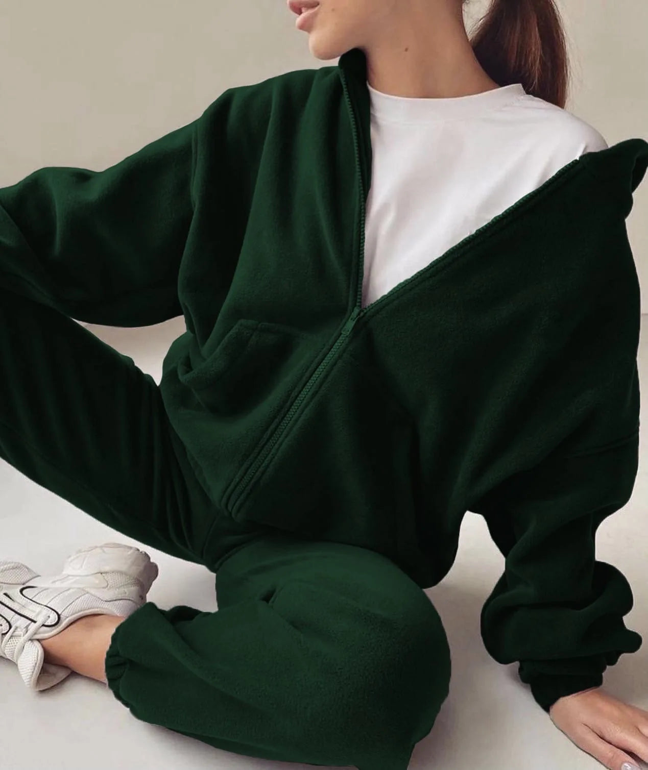 2pcs/Set New Women's Loose Sports Casual Sweater Suit Two-Piece Streetwear Pants Suit Sports Pullover