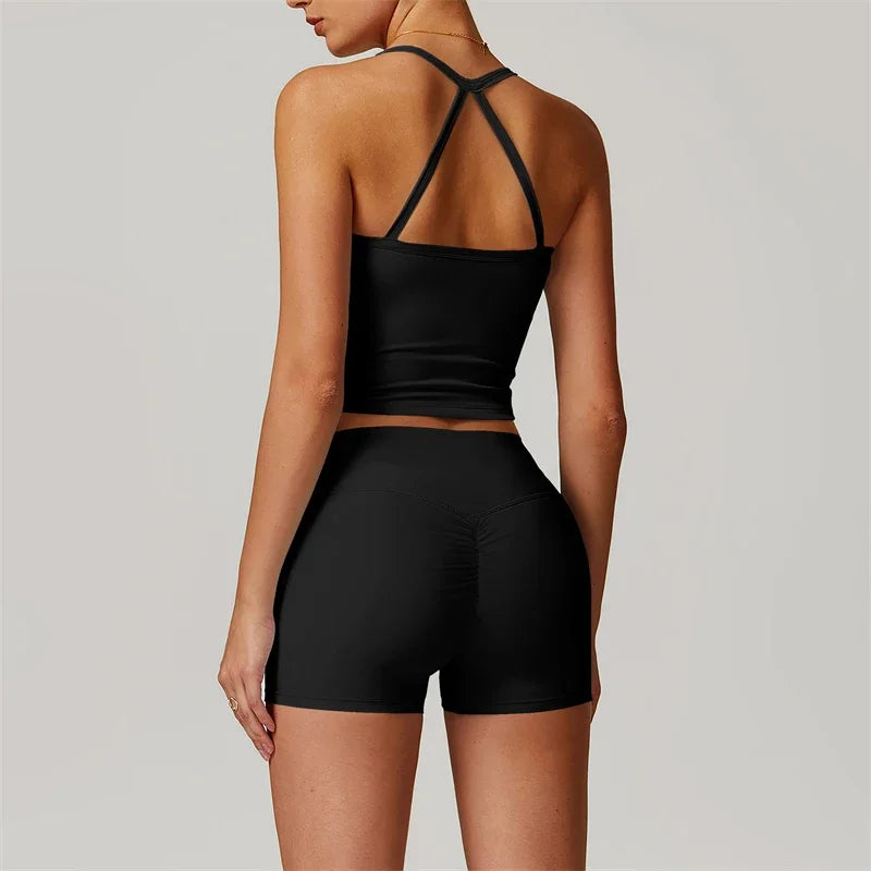 Yoga Set 2 Piece Sport Outfit for Woman Sportswear Fitness Suit Flared Leggings Underwear Gym Sets Workout Tracksuit