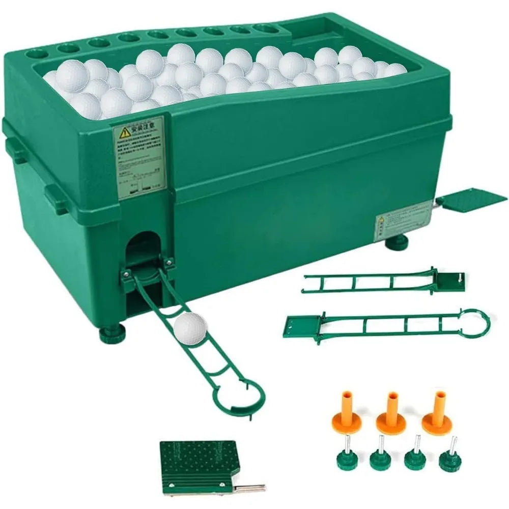 Automatic Golf Ball Dispenser Machine Tee Up Golf Ball Teeing Device with Foldable Track Holder