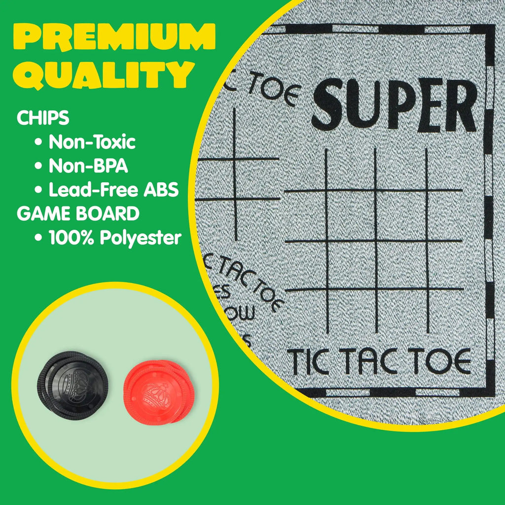 3-in-1 Vintage Giant Checkers Tic Tac Toe Game