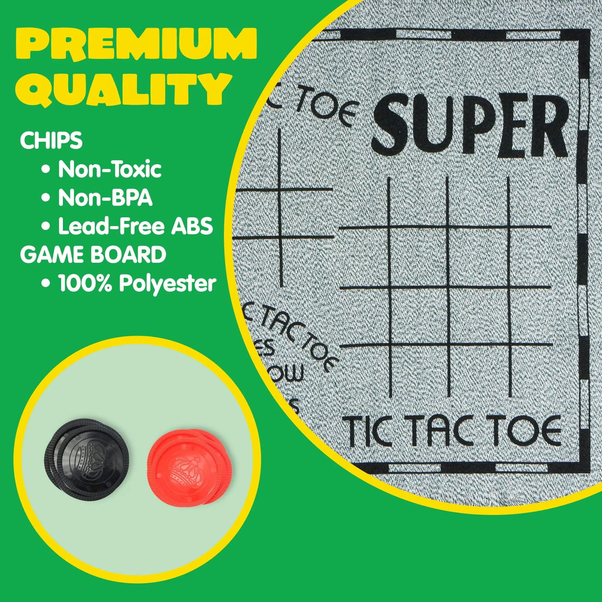 3-in-1 Vintage Giant Checkers Tic Tac Toe Game