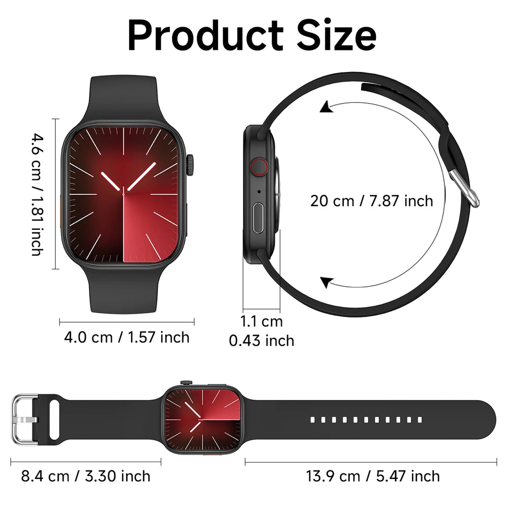 2026 Smart Watch 1.83" HD Screen Bluetooth Call Heart Rate Monitoring 120+ Sports Modes Waterproof