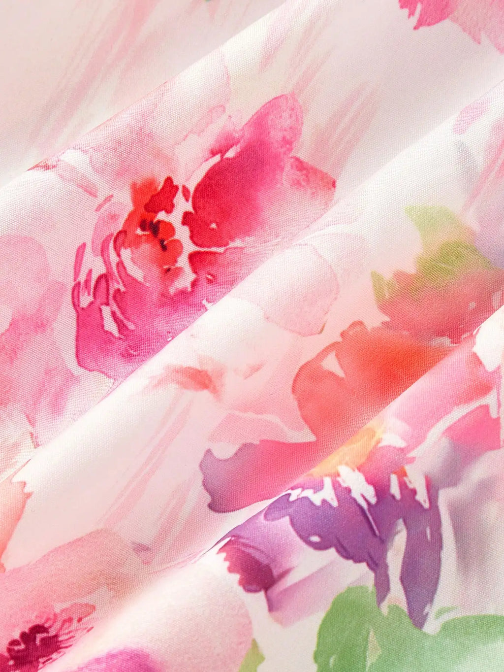 Elegant Floral Print Pleated Midi Slip Dress For Women Spring Summer