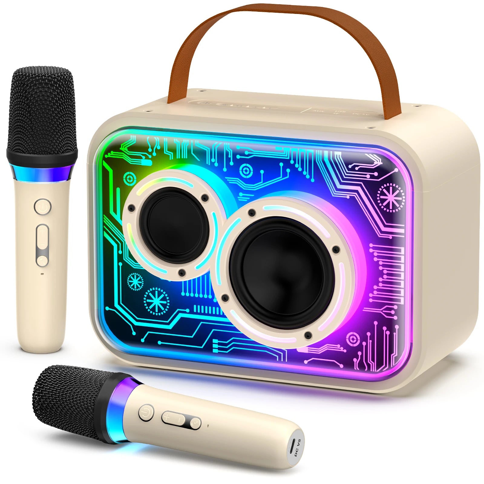 Kids Karaoke Machine, Mini Bluetooth Speaker with Microphone for Singing Home Party