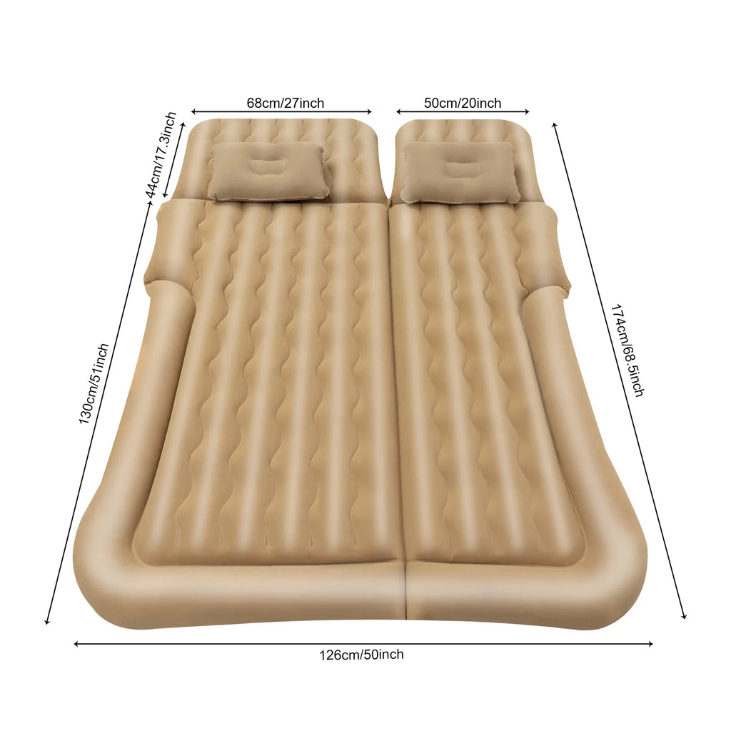 Universal Foldable Inflatable Bed Portable Inflatable Mattress Set Car Back Seat Sleeping Air Bed Cushion w/Pump+Pillow