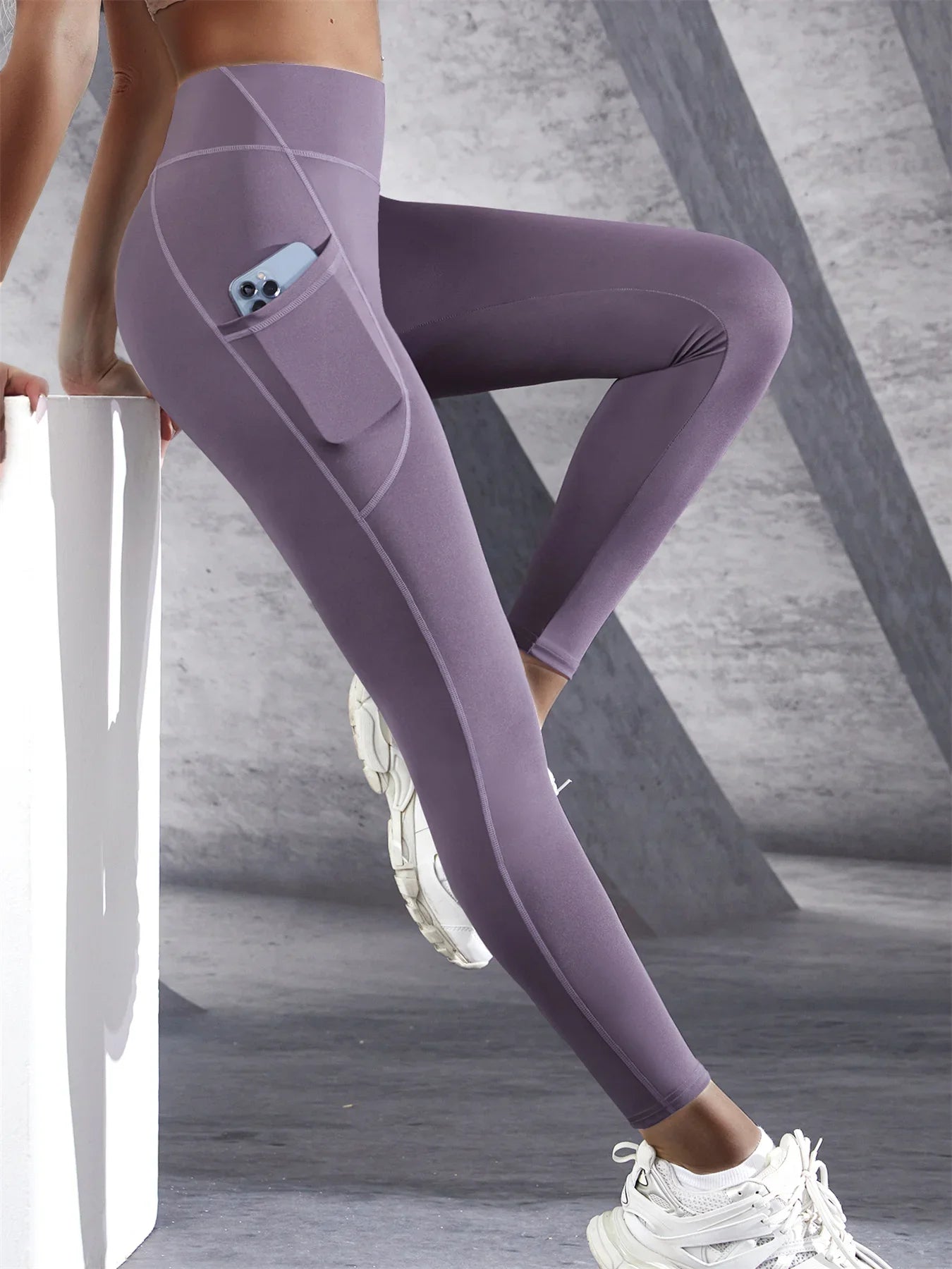 New High Waist Women's Leggings Stretch Yoga Pants Tights With Pockets Push Up Fitness
