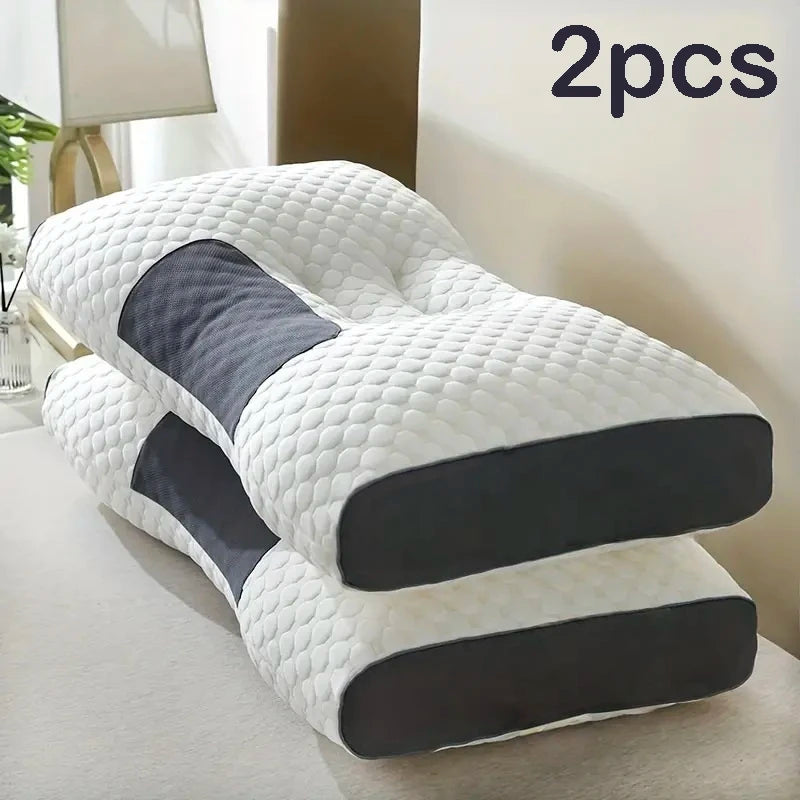 2pcs Massage Neck Pillows Adjustable Ergonomic Orthopedic Contour Support, High-Quality Pillow Core