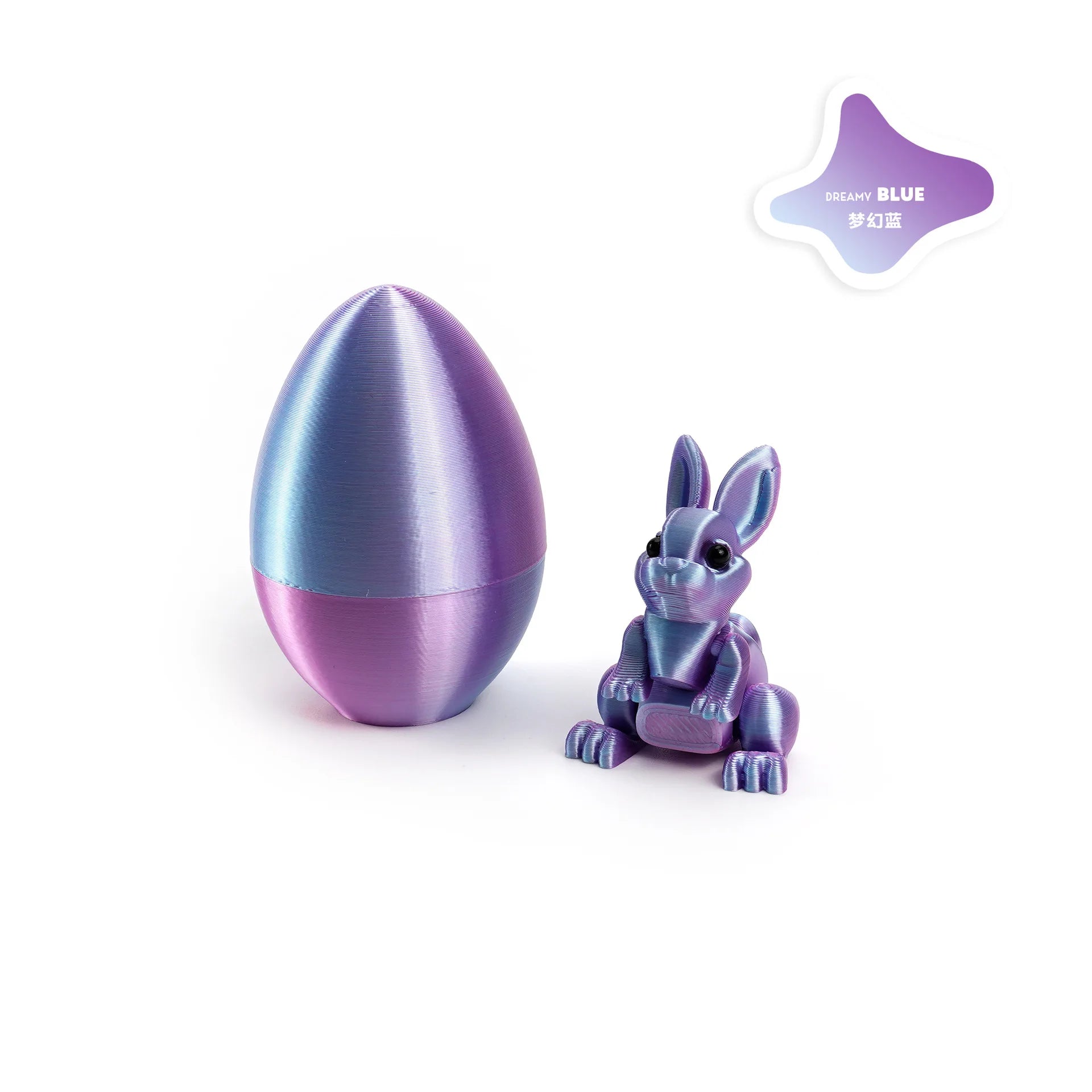 3D Printed Rabbit Eggs Ornament Animal Model Easter Rabbit Home Desktop Ornament Happy Easter Gift for Kids