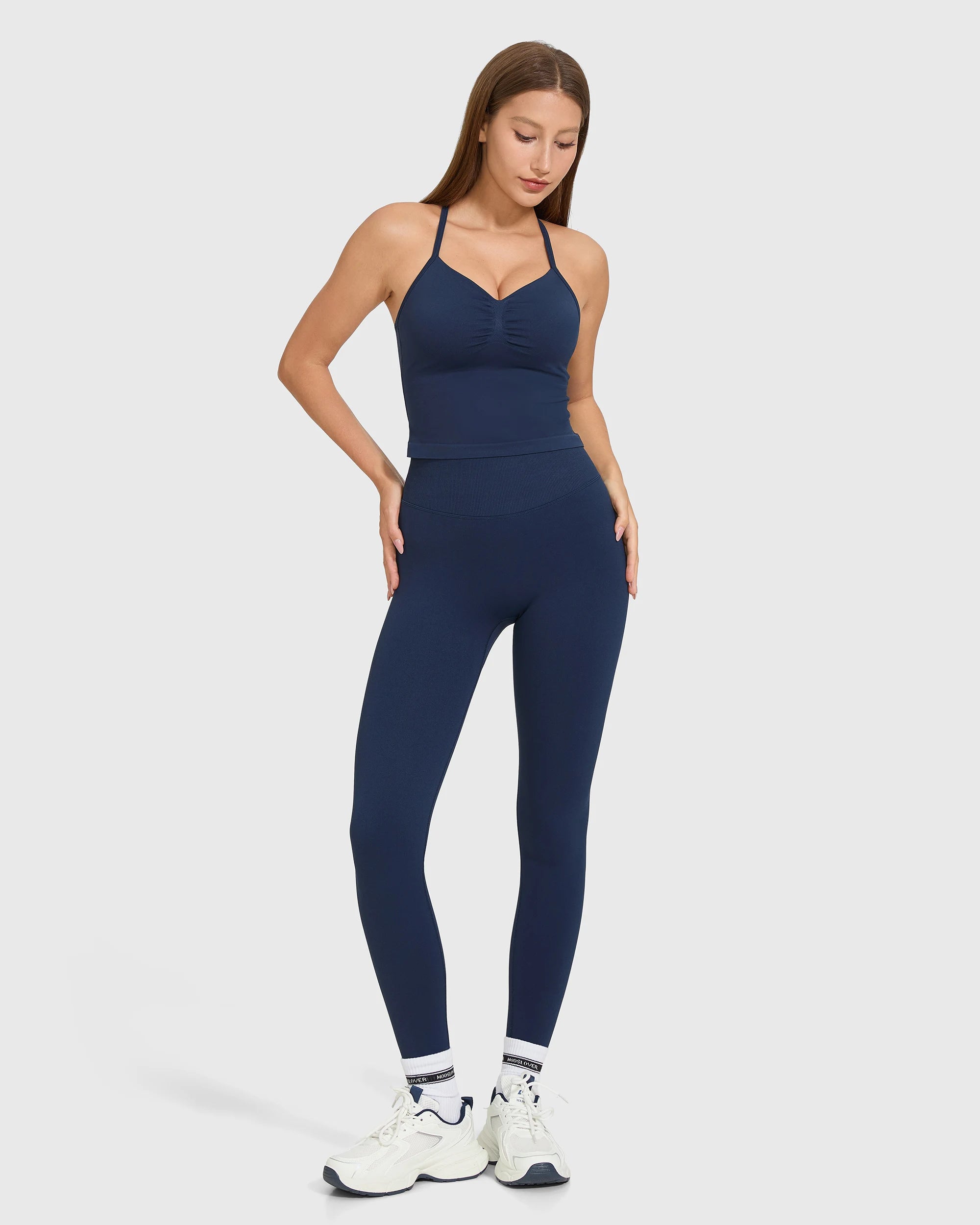 Women's Yoga Set 2 Piece High Waist Yoga Leggings Sleeveless Sports Bra Activewear Workout
