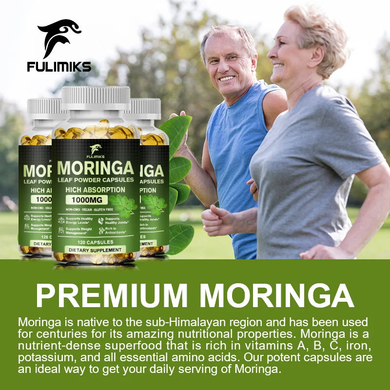 Pure Moringa Leaf Powder Supplement Energy, Metabolism and Immune Support,Weight Management, Non-GMO