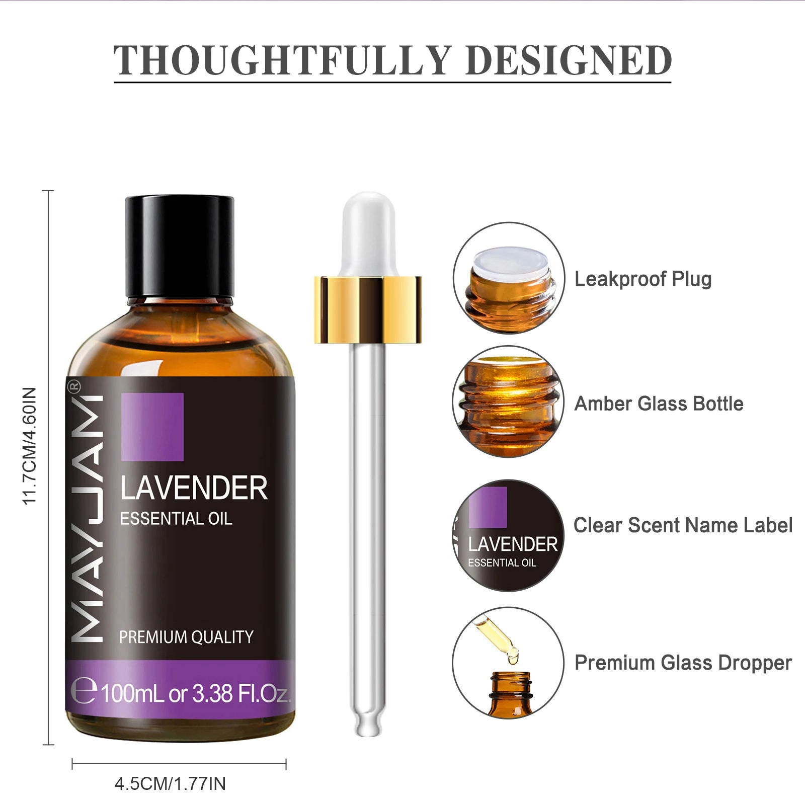 Pure Essential Oil 100ml Lavender Vanilla Sweet Orange Rosemary Sandalwood Fragrance