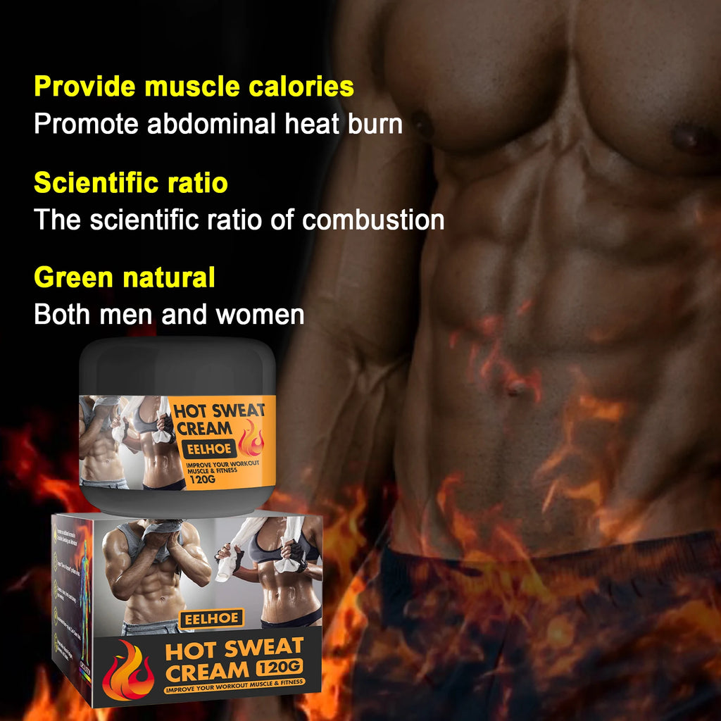Hot Sweat Cream 120g Fat Burning Tighten Abdominal Muscles Arms Legs Waist Fat Loss Firming Skin Natural Belly All Body