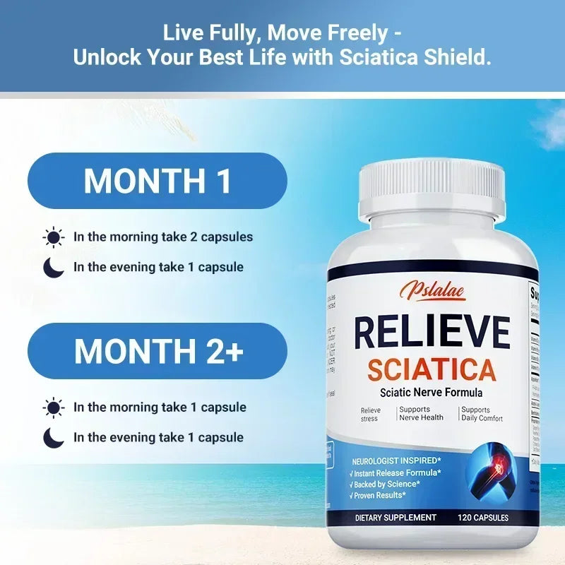 Relieve Sciatica Capsules - Reduce Joint Pai,Restore Mobility - 120 Capsules ﻿