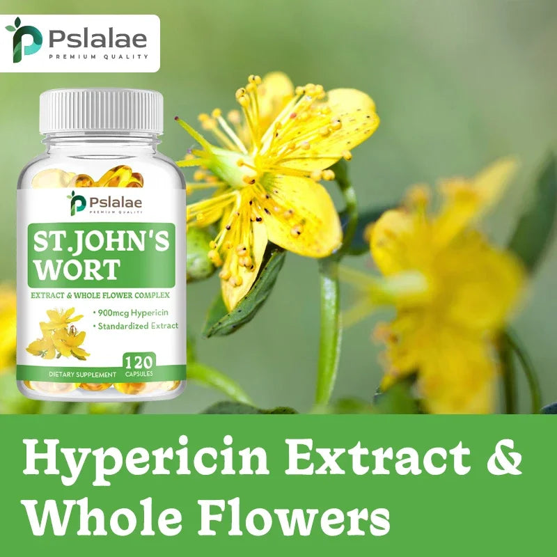 St. John's Wort - Promotes Mental Health, Relieves Stress and Anxiety, Positive Mood - 120 Capsules