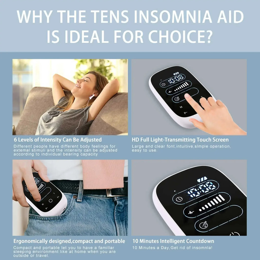 Sleep Aid Device For Insomnia CES Stimulation Therapy Ear Clip Type Touchscreen