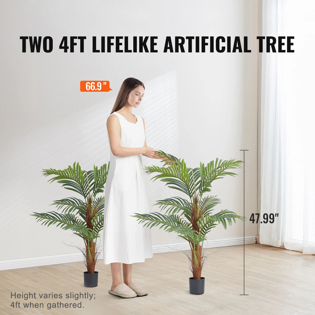 Palm Tree 4/5/6 FT Faux Plant Secure PE Material & Anti-Tip Tilt Protection