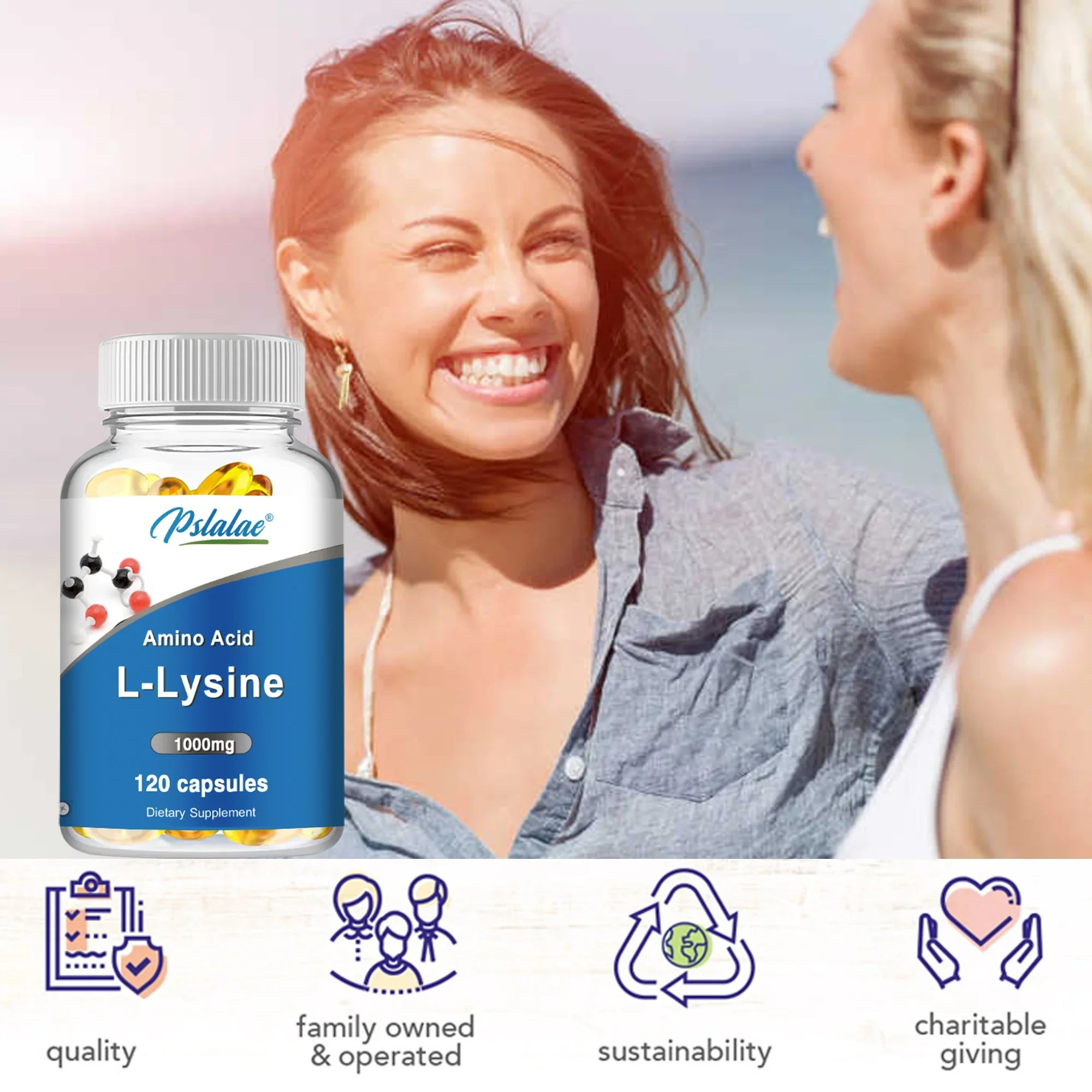 L -lysine - Boosts Metabolism and Energy Production,Supports Collagen Synthesis, Skin Support - 120 Capsules