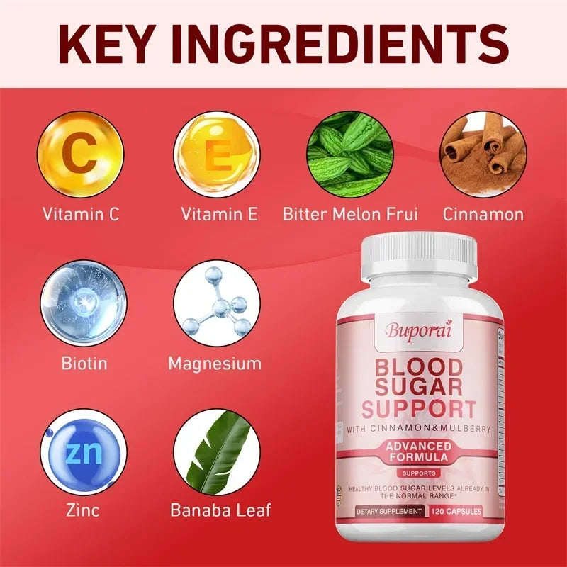 Blood Sugar Support - Glucose Balance - Weight Management,Alpha Lipoic Acid, Cinnamon, Heart Health - 120 Capsules ﻿