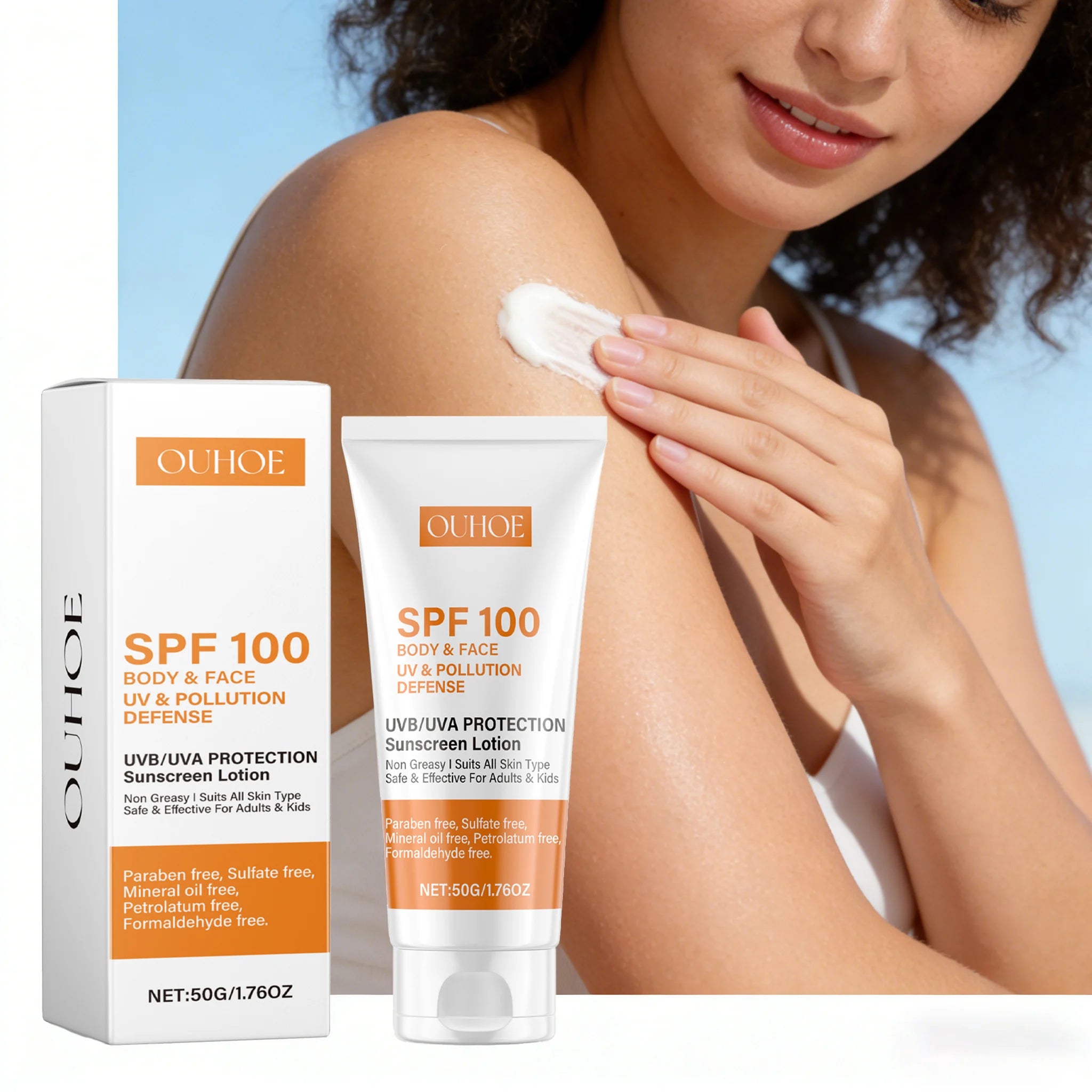 Spf 100 Body Sunblock Cream Gentle Moisturizing UV Protection Refreshing Oil Control Glowing Non-sticky