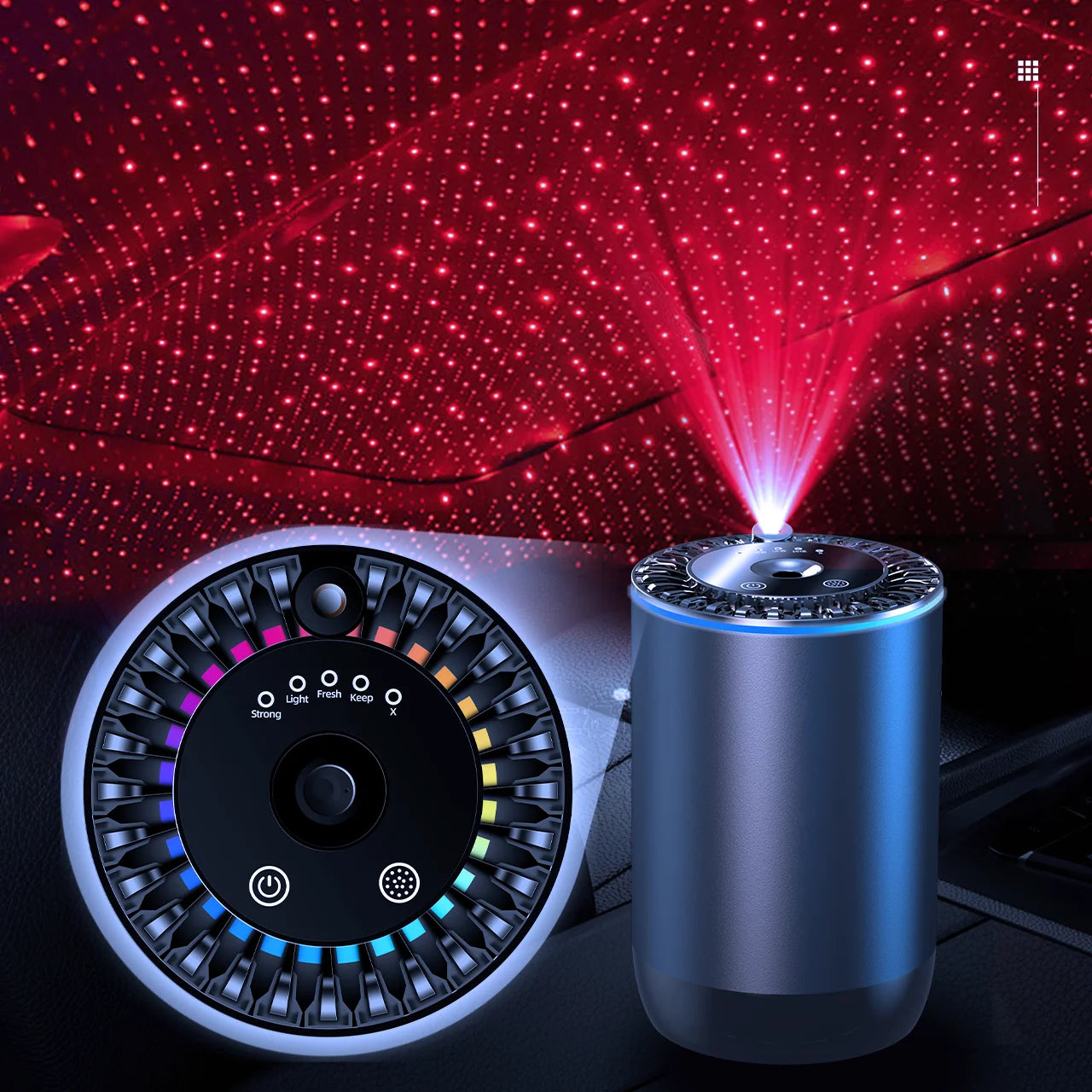 Smart Car Air Freshener, 160ML Car Fresheners Diffuser Long Lasting 6 Months with RGB Lights and Star Lights,