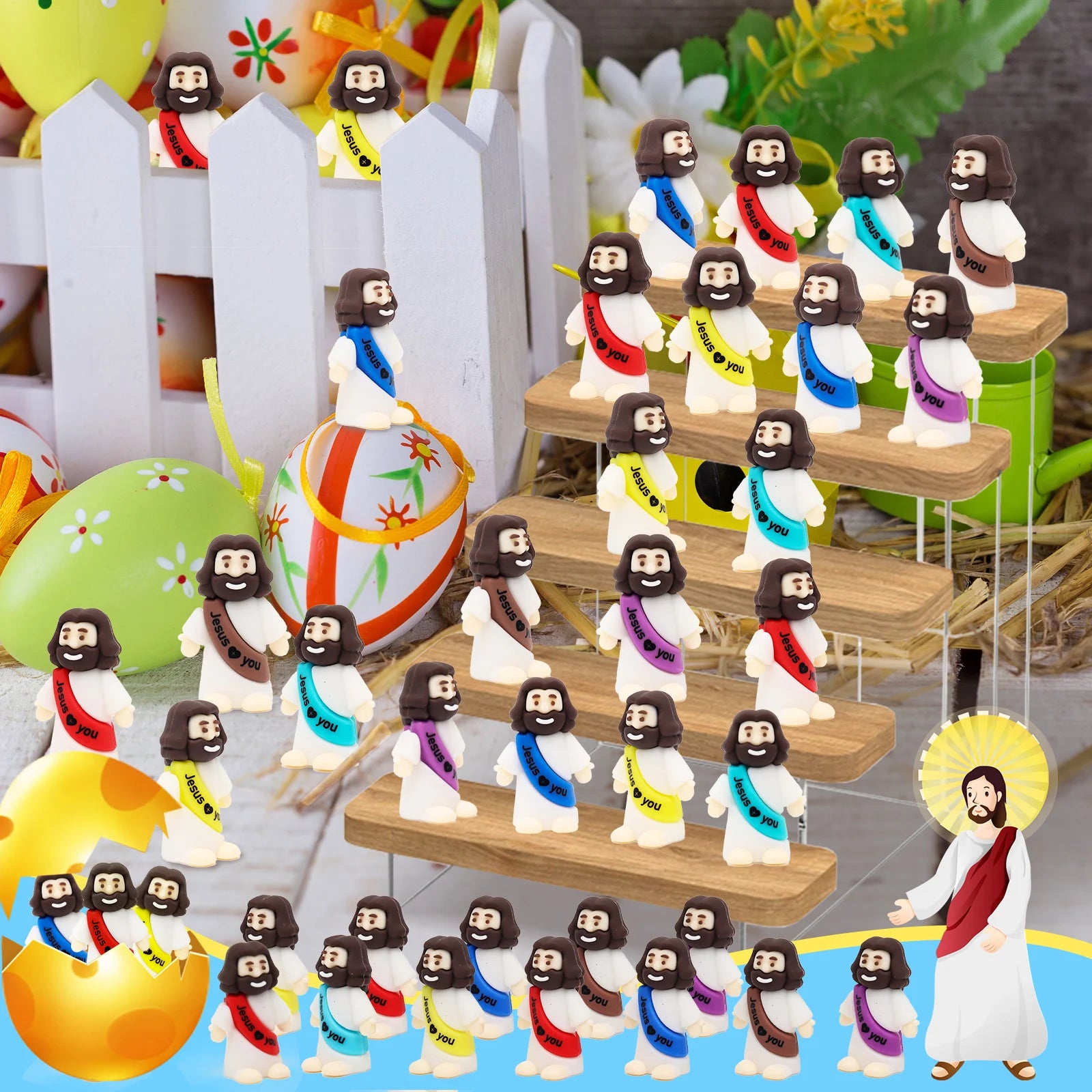 100pcs Small Jesus Decorations Jesus Statues Desktop Decorations