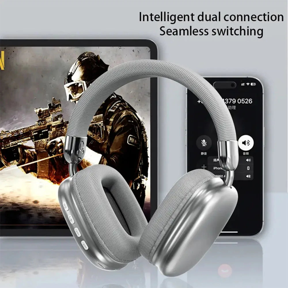 Wireless Bluetooth Headphones Over Ear Noise Cancelling Headset HiFi Stereo Deep Bass Foldable Wireless Earphones