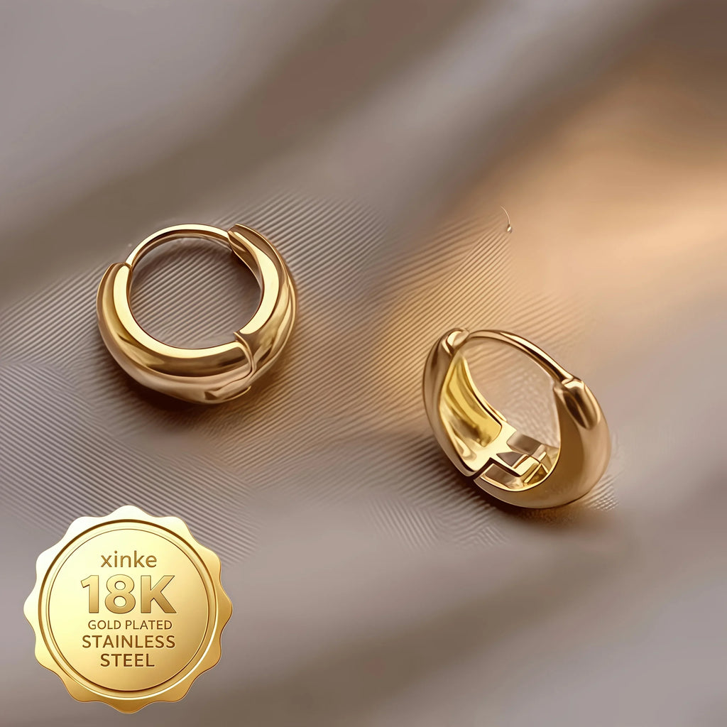 316 Stainless Steel Earrings - 18K Golden Plated - Anti-Oxidation - Hypoallergenic Elegant And Exquisite Earrings - Versatile