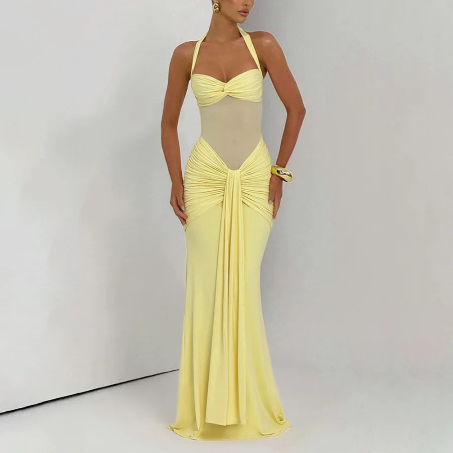 Europe and America 2026 new women's clothing temperament pleated streamer evening dress