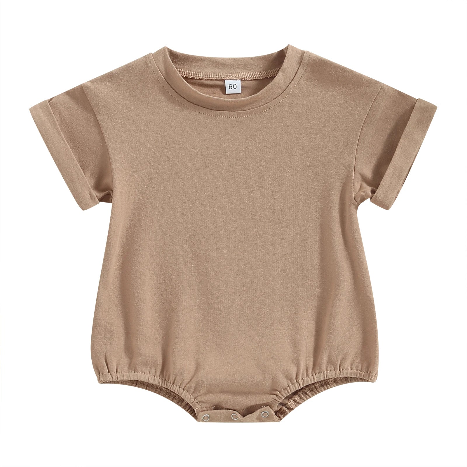 Boys Girls Bodysuit Short Sleeve Solid Color Jumpsuit Solid Casual Clothes